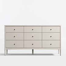 Hampshire 64" Grey Extra Wide 9-Drawer Kids Dresser | Crate & Barrel