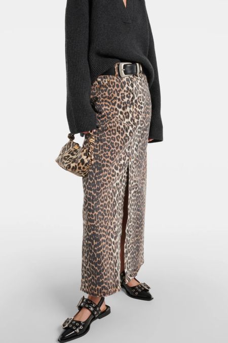 Ganni leopard print maxi denim skirt and other Ganni leopard items we love! 

#LTKeurope #LTKfindsunder100 #LTKshoecrush