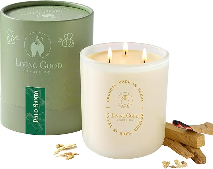 Palo Santo - Palo Santo & Bergamot Pure Beeswax Candle - 90+ Hours Long Burning Classically Desig... | Amazon (US)