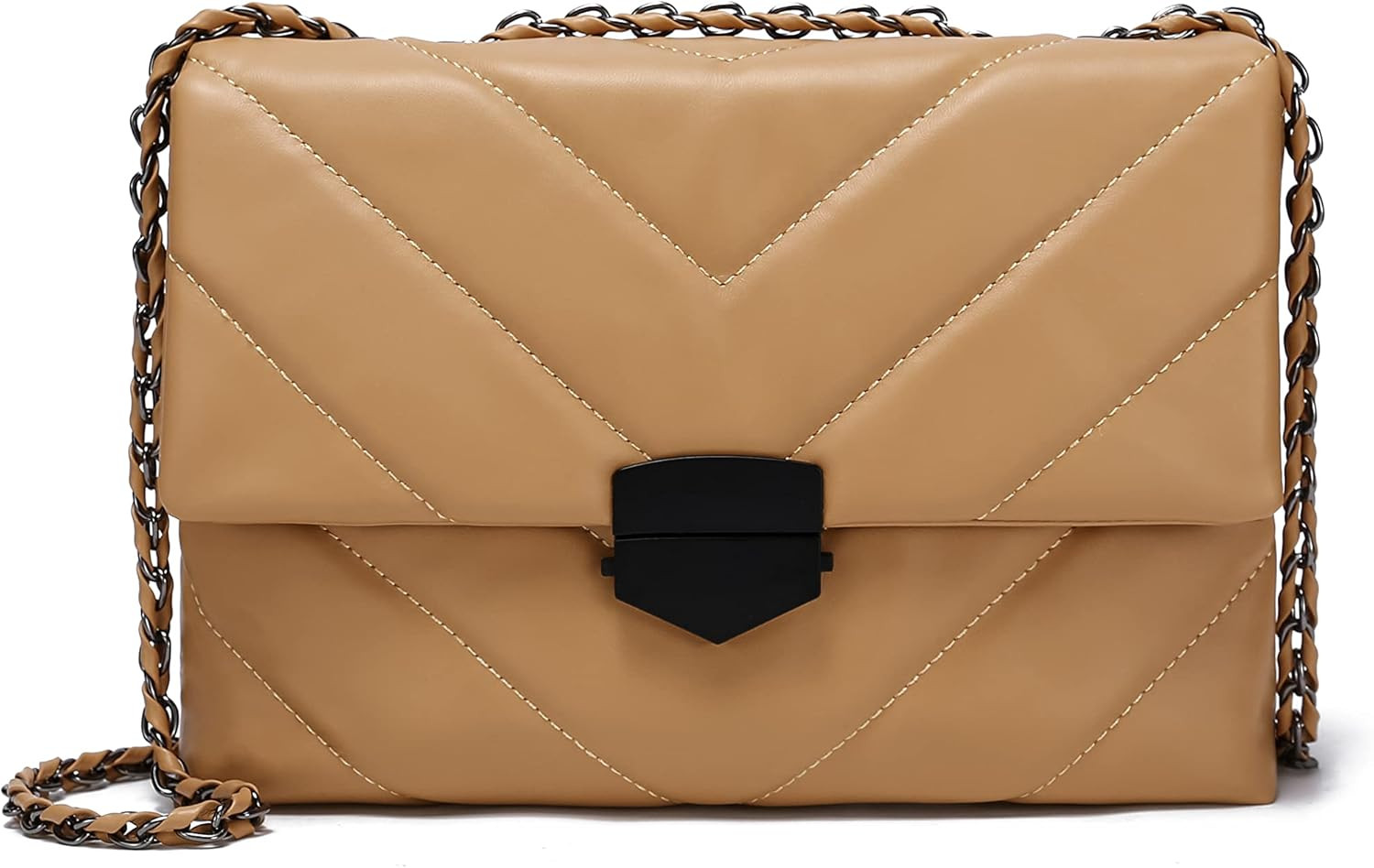 SUANNI Chain Shoulder Bag,Large Quilted Crossbody Bags for Women Handbag Purse | Amazon (US)