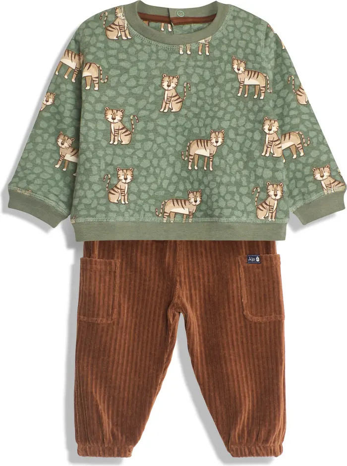 JOJO MAMAN BEBE Tiger Sweatshirt & Cargo Leggings Set | Nordstrom | Nordstrom