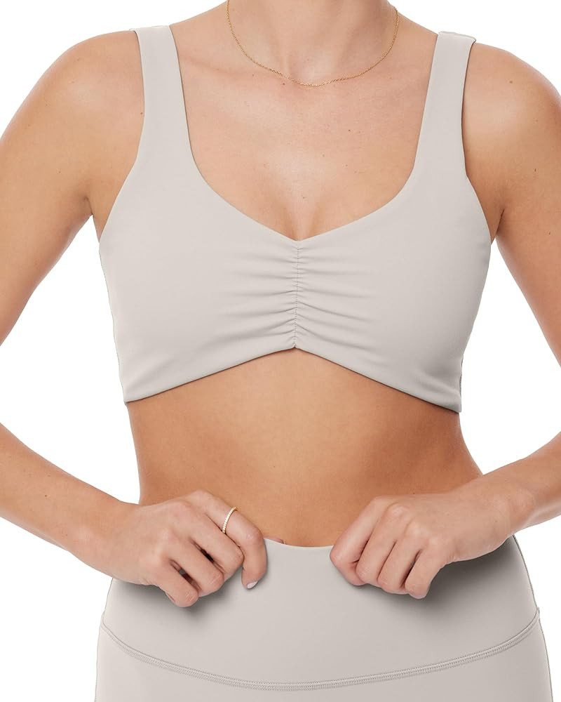 Low Support Bra | Flattering Scrunch Moisture-Wicking Removable Pads Women's Sports Yoga Bra | Fl... | Amazon (US)