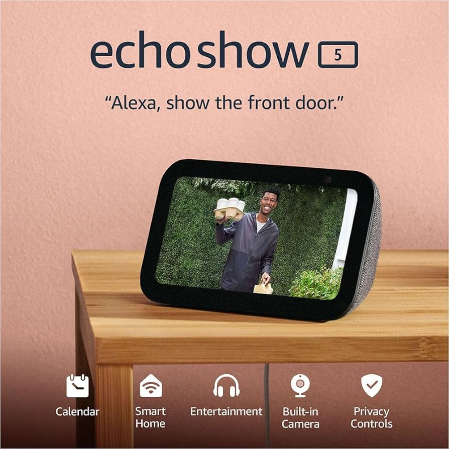 Amazon Echo Show 5 (newest model), Smart display with 2x the bass and clearer sound, Charcoal | Amazon (US)