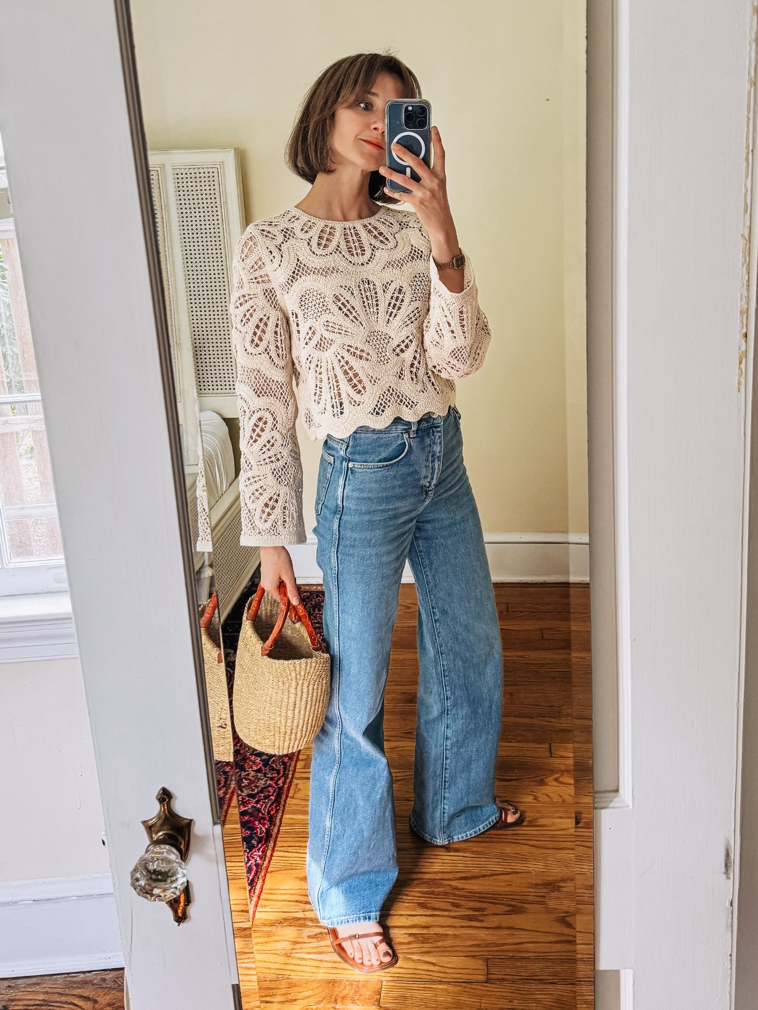 An easy breezy top paired with the most perfect wide leg jeans. 

#LTKSeasonal #LTKOver40