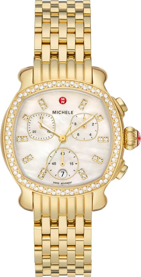 MICHELE Lilou Diamond Chronograph Bracelet Watch, 34mm | Nordstrom | Nordstrom