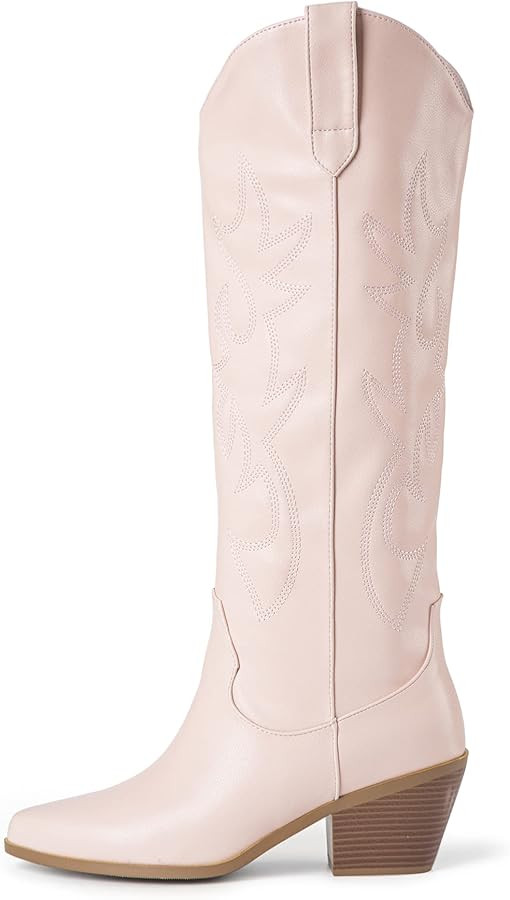 Cowboy Boots For Women -Wide Calf Knee High Cowgirl Boots Botas Vaqueras Para Mujer Classic Embro... | Amazon (US)