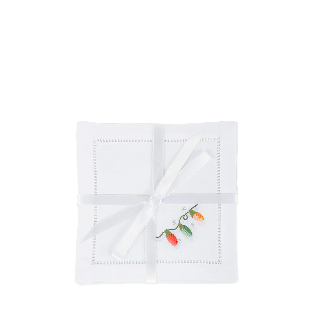 Christmas Lights Cocktail Napkins Set | Blue Print