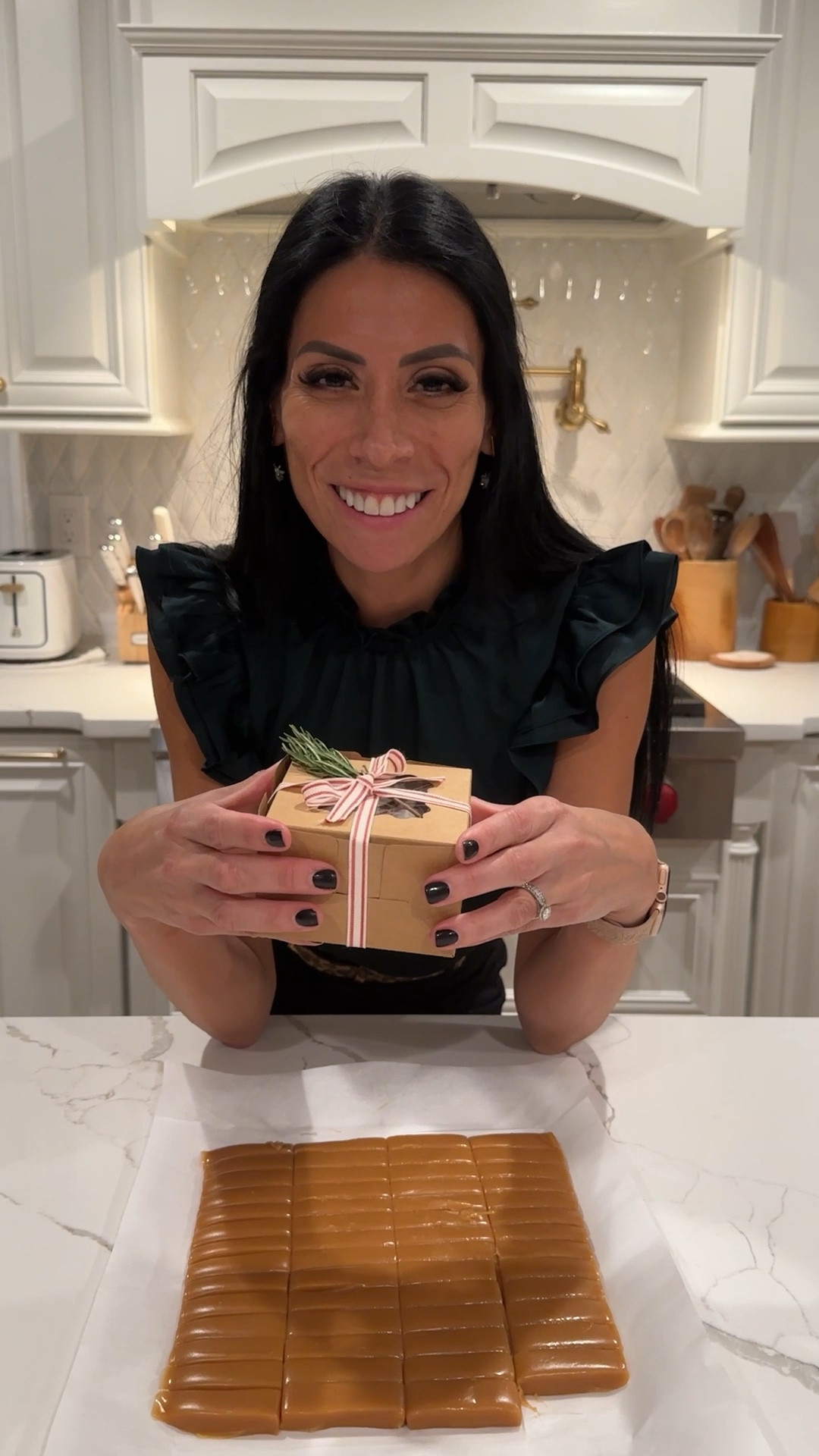 Microwave Caramels! They are delicious and easy to make! I make them every year and never fail me 🙌🏻
Recipe:
Homemade Caramels made in the microwave! 
Ingredients:
• 1 cup of unsalted butter, melted
• 1 cup of packed brown sugar
• 1 cup of white granulated sugar 
• 1 can of sweetened condensed milk 
• 1 cup of light corn syrup
Mix the 5 ingredients in a microwave safe bowl and put them in the microwave for 7 minutes on high power. Remove with a towel because it will be very hot, mix well and place them again for another 7 minutes (you might have to check this time every minute or two to make sure it’s not spilling. That’s because the mixture will get really hot. After this time it will change to a darker color and you can remove it using kitchen towels again, mix it well and pour it on a baking sheet with parchment paper. Place it in the fridge for an hour or so. Remove when they harden, cut them in small pieces and using wax wrappers, wrap them and get them ready to gift! 

#LTKfoodie #LTKHoliday #LTKGiftGuide