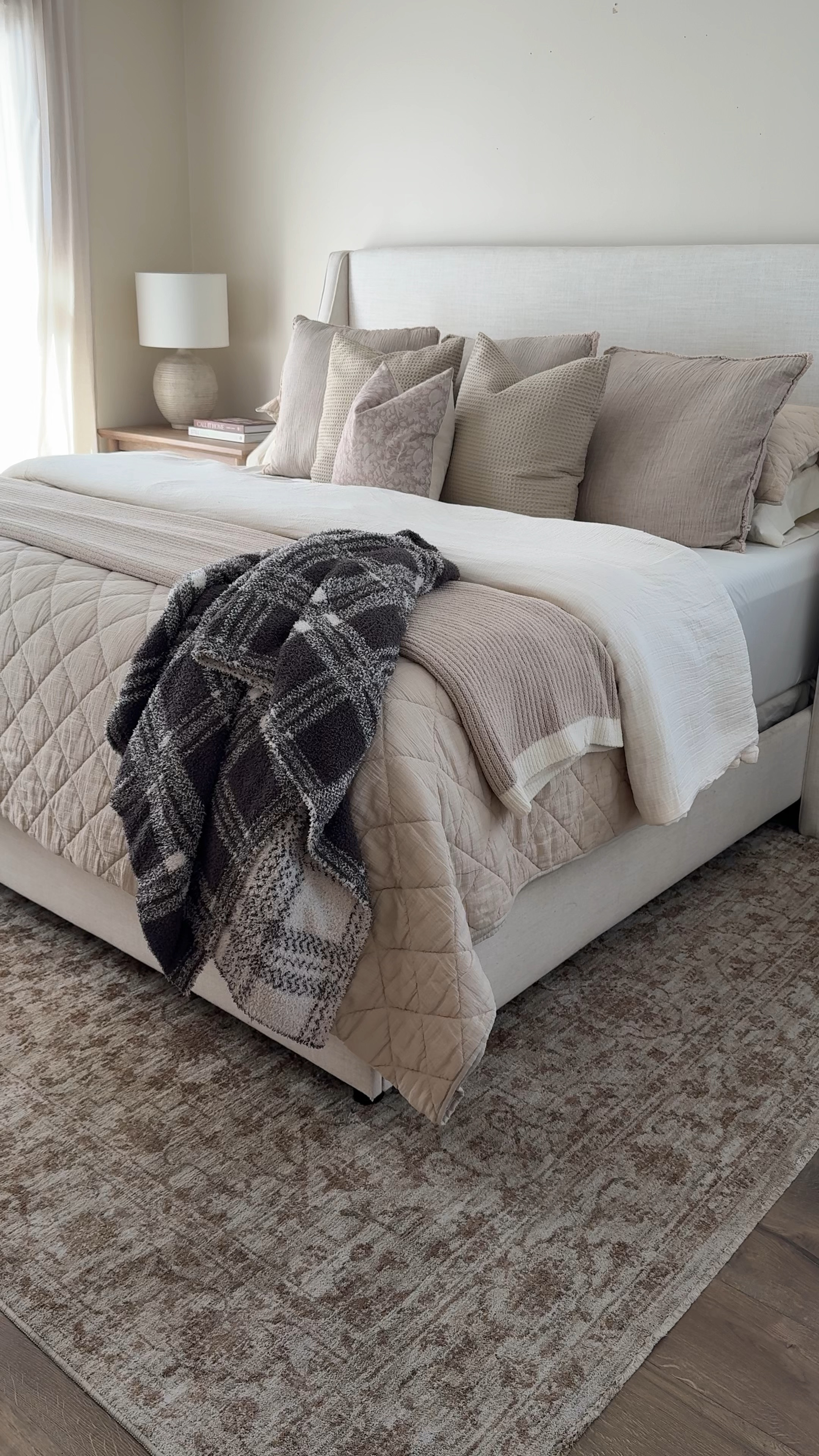 Neutral bedroom inspo, this comforter set from Walmart is so good! These nightstands are amazing, the price is crazy good for the quality! They go in and out of stock all the time. 

Neutral bedding, bedding, comforter, quilt, bed, upholstered bed, nightstand, table lamp, throw pillow, area rug, neutral rug

#LTKSaleAlert #LTKHome #LTKFindsUnder100