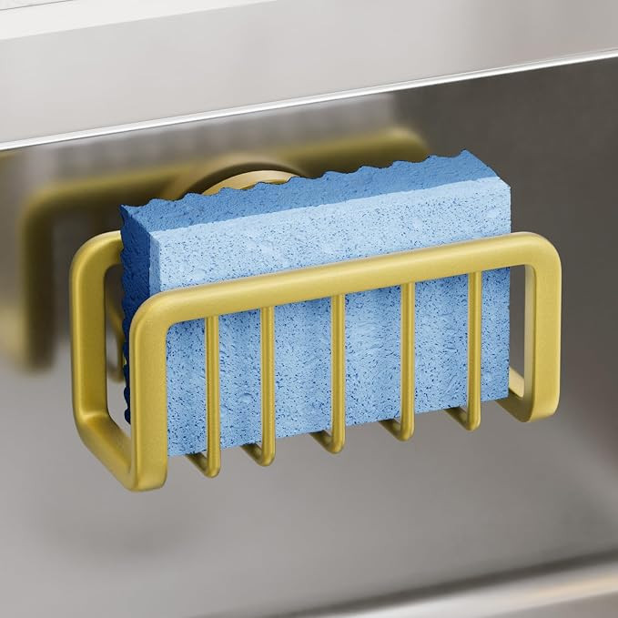 TAILI Sponge Holder for Kitchen Sink with Strong Suction Cup, Rustproof Aluminum Sink Caddy for S... | Amazon (US)