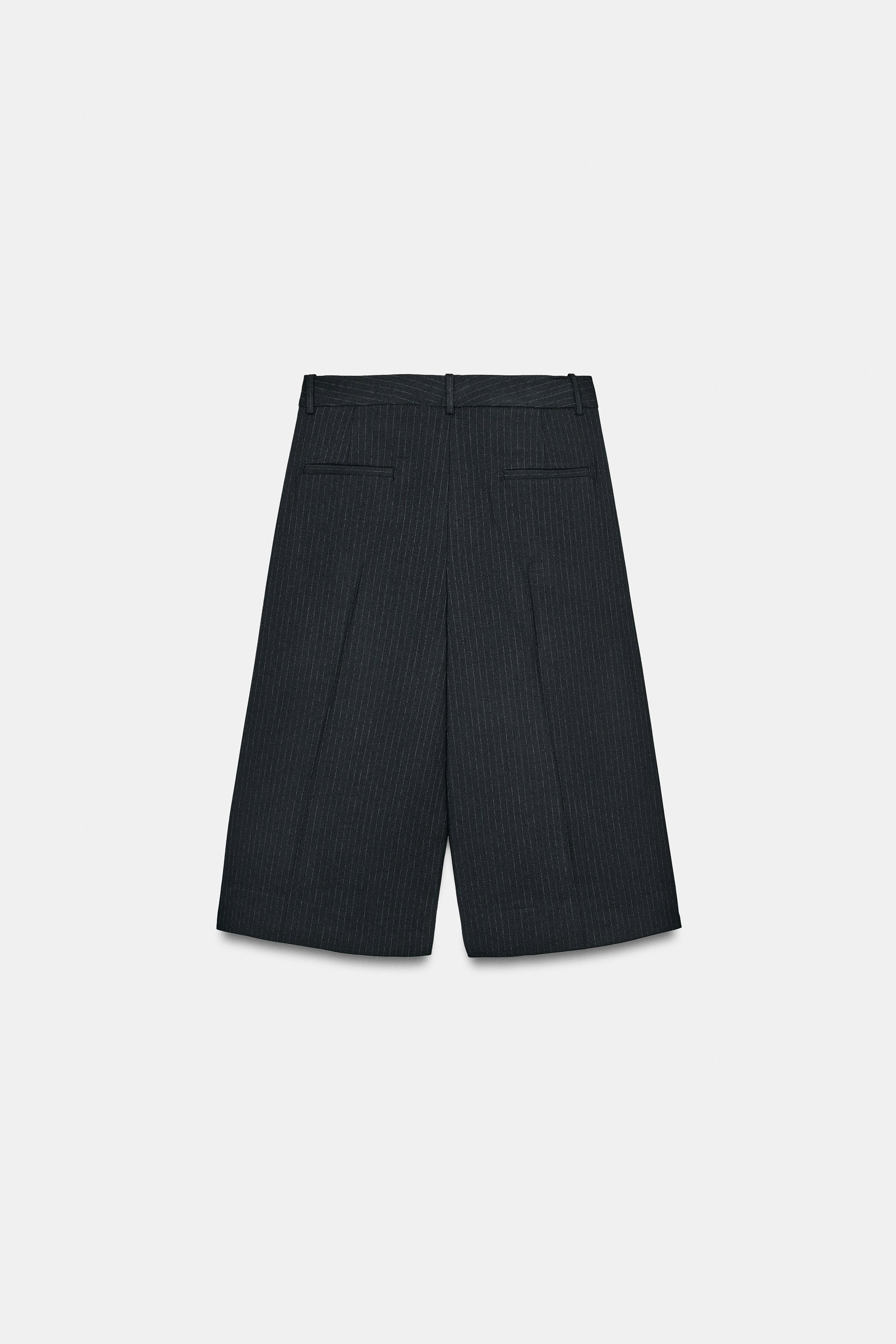 PLEATED PINSTRIPE BERMUDA SHORTS ZW COLLECTION | Zara US