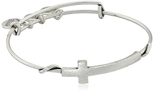 Alex and Ani "Spiritual Armour" Cross Rafaelian Silver-Tone Expandible Wire Bangle Bracelet | Amazon (US)