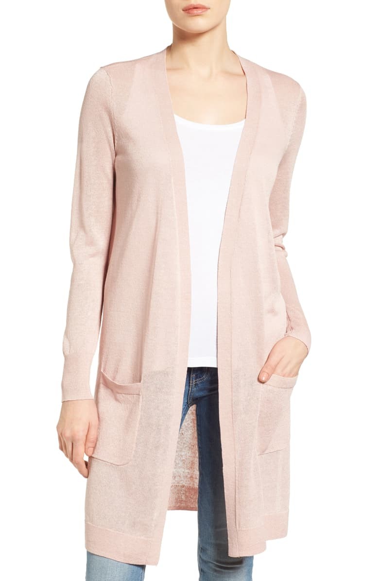 Long Linen Blend Cardigan | Nordstrom