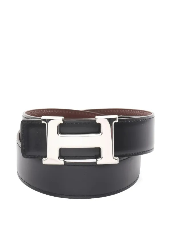 Hermès Pre-Owned 1997 Constance H-detail Reversible Leather Belt | Black | FARFETCH | Farfetch Global