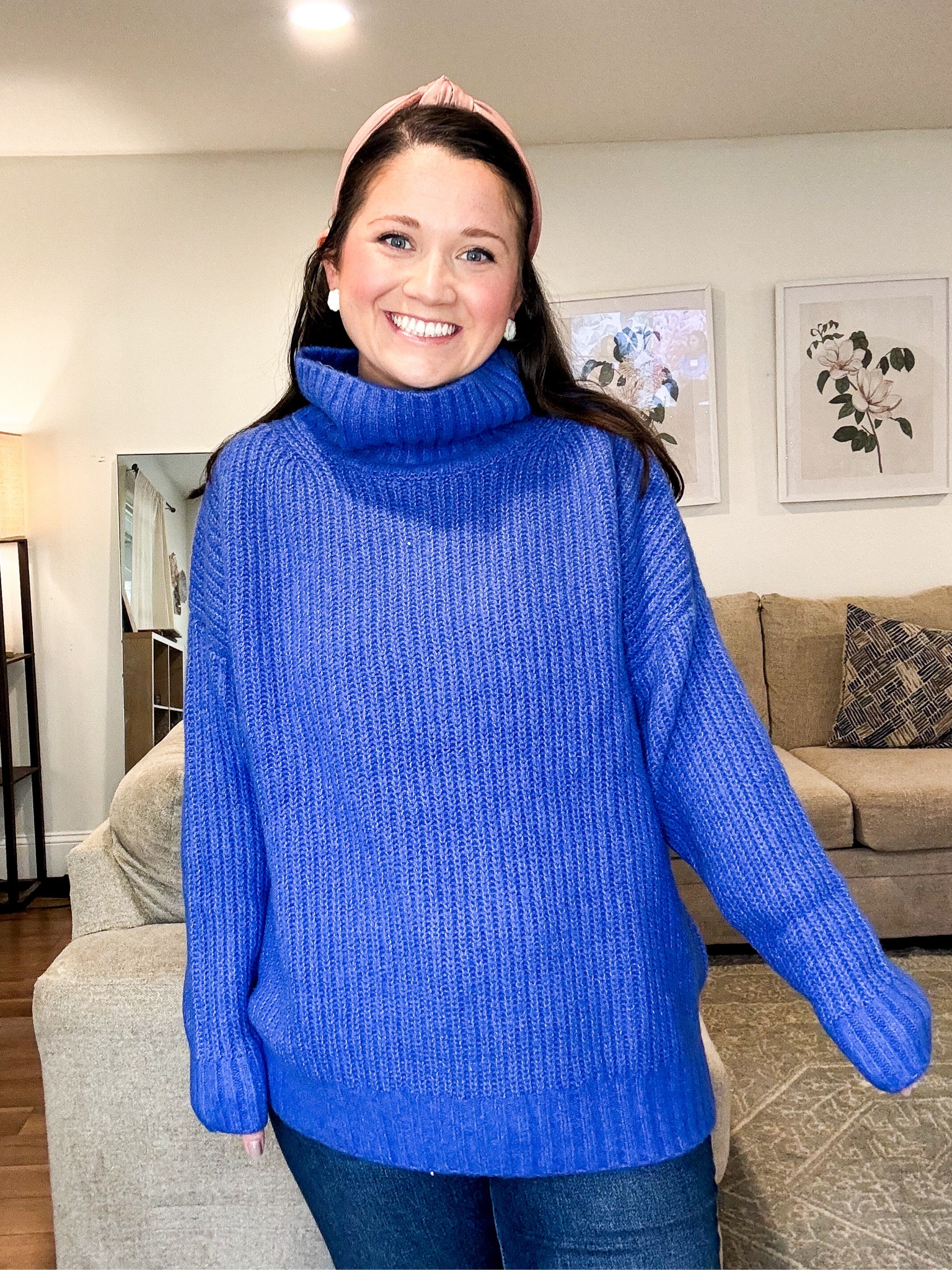 Blue sweater. Chunky sweater from Walmart 
