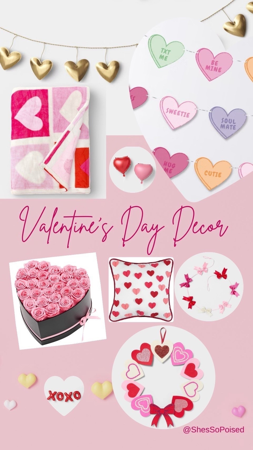 Last minute items for your Valentine’s Day party - Valentine’s Day decor including garland, balloons, wreath, pillows, blankets, and flowers  

#LTKValentine #LTKSeasonal