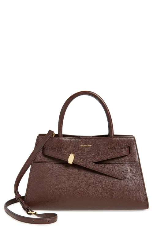 Veronica Beard Dash Leather Top Handle Bag in Dark Raisin at Nordstrom | Nordstrom
