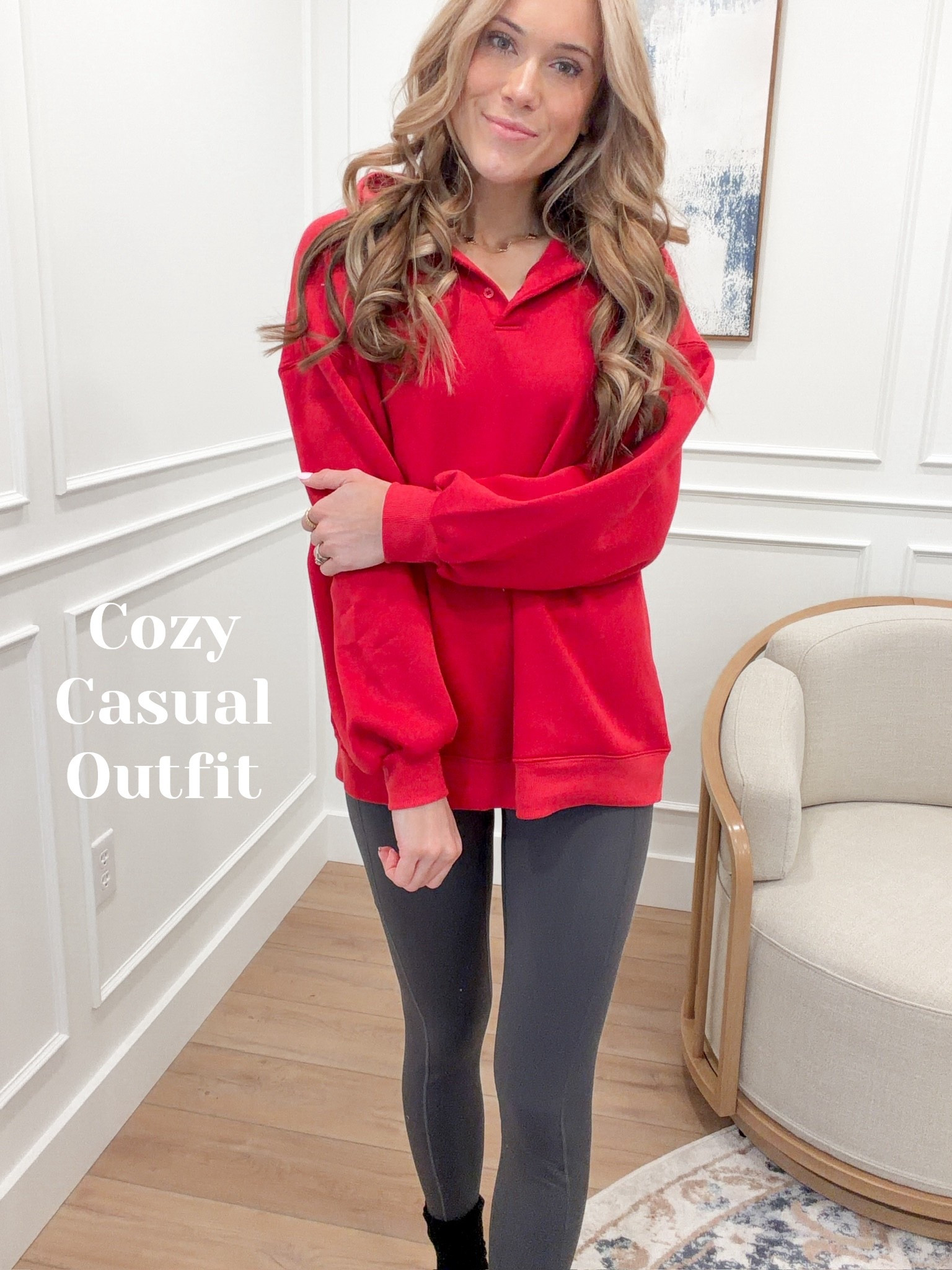 Comfy, casual & under $30 🙌 Wearing size small in this oversized red pullover — it’s soft, cozy, and the perfect pop of color for winter lounging or errands. Paired it with my go-to fleece-lined leggings (also from Amazon!) for an easy look that’s actually warm.

#LTKTall #LTKFindsUnder50 #LTKSeasonal