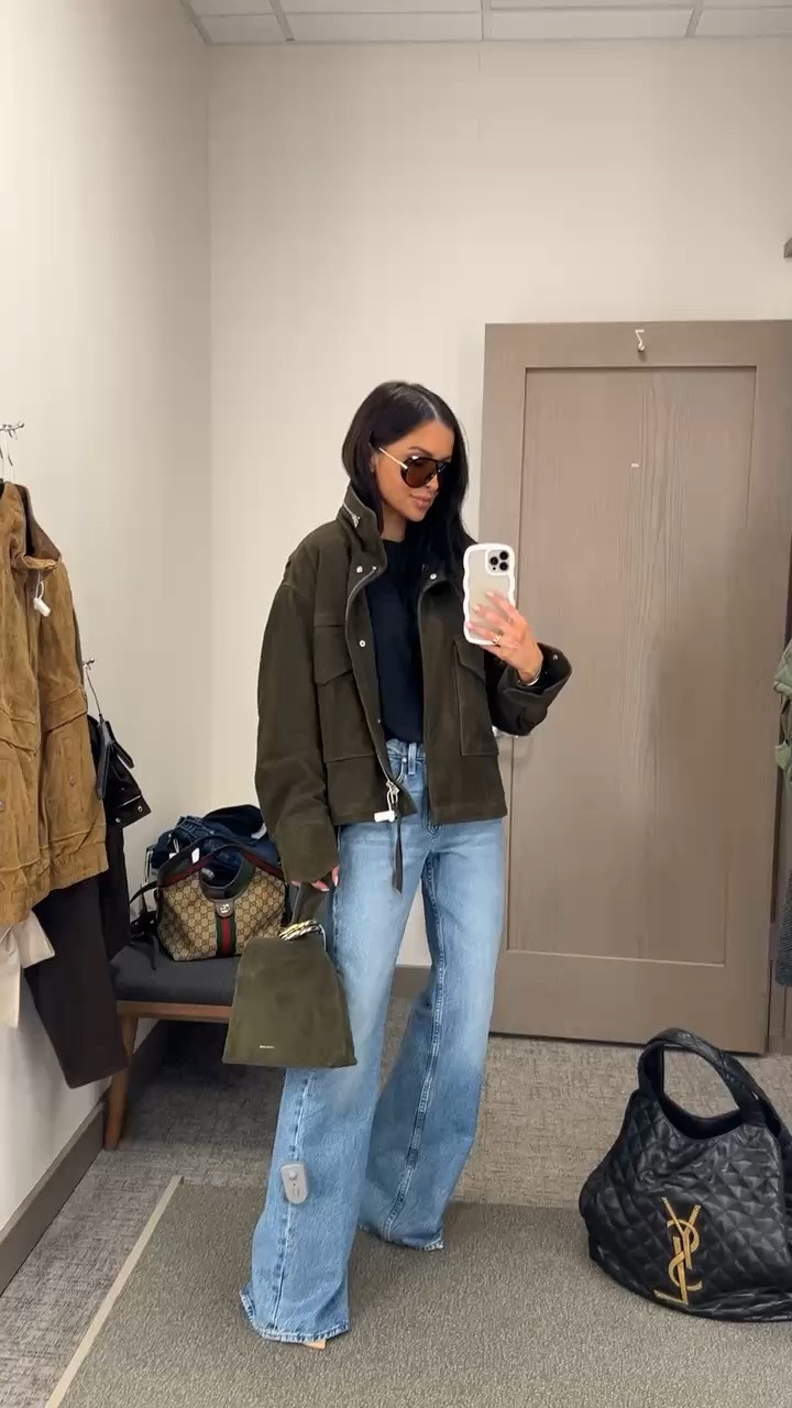 Nordstrom anniversary sale picks I’m buying 
Mother kick it jeans wearing a 24 - my favorite pair from the #NSALE
Nordstrom short sleeve cashmere sweater wearing an xs
AllSaints suede jacket wearing an xs
Veronica beard suede bag

#LTKSaleAlert #LTKSeasonal #LTKOver40