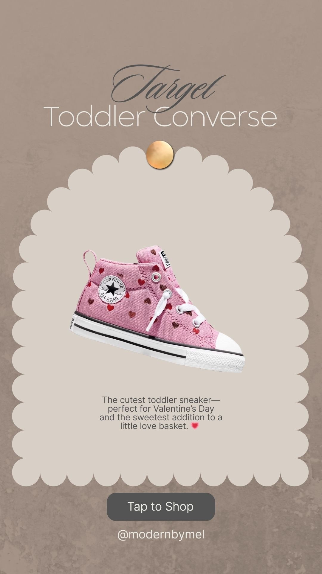 The cutest toddler sneaker—perfect for Valentine’s Day and the sweetest addition to a little love basket. #target #converse #toddlersneakers #toddlershoes #valentinesdaygiftideas #lovebasket

#LTKKids #LTKootd #LTKmomlife
