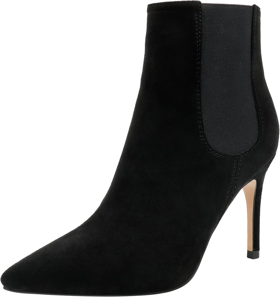 JOY IN LOVE Women's Ankle Boots Middle Heel Pointed Toe Stiletto Boots | Amazon (US)