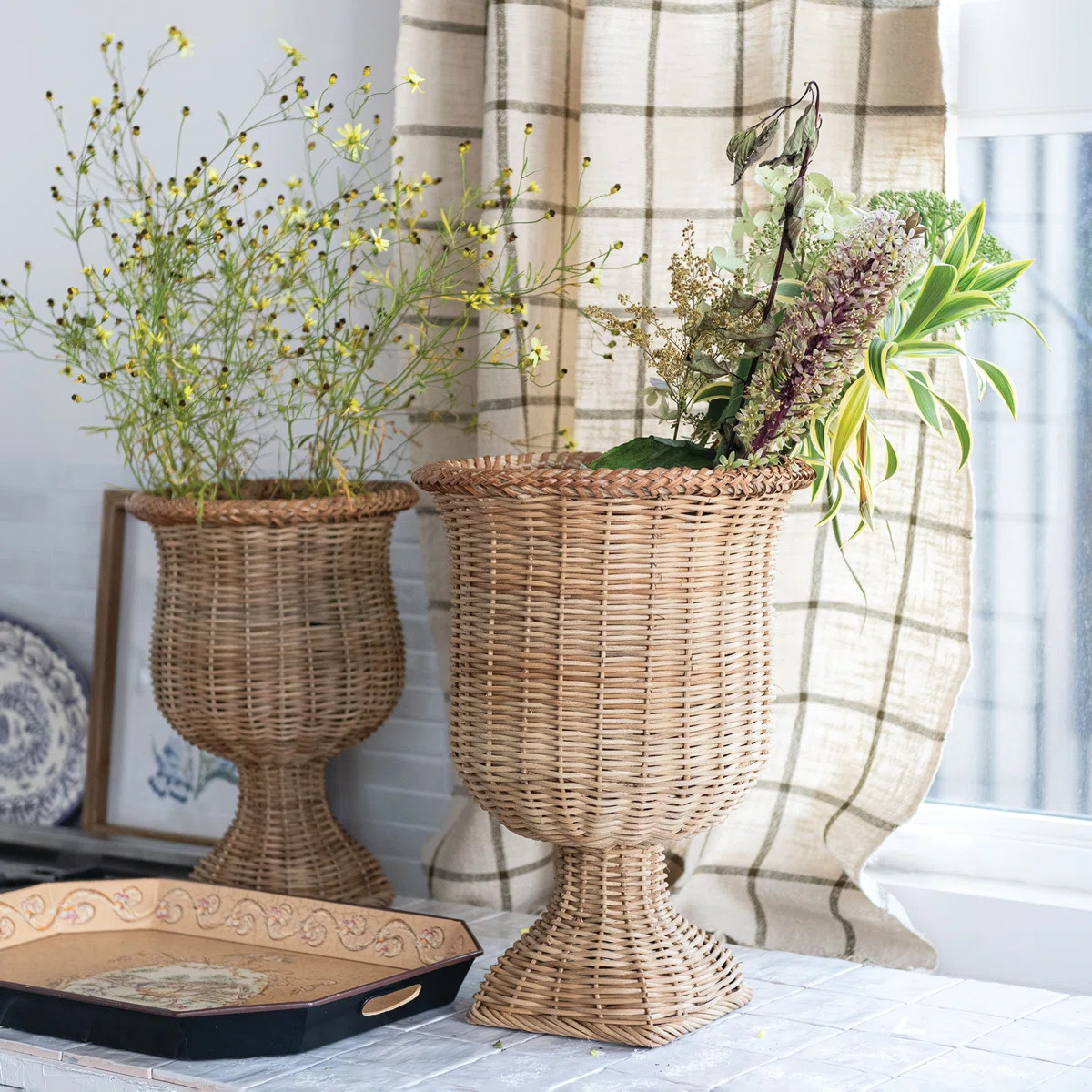 Woven Rattan Urn Set | Wayfair North America
