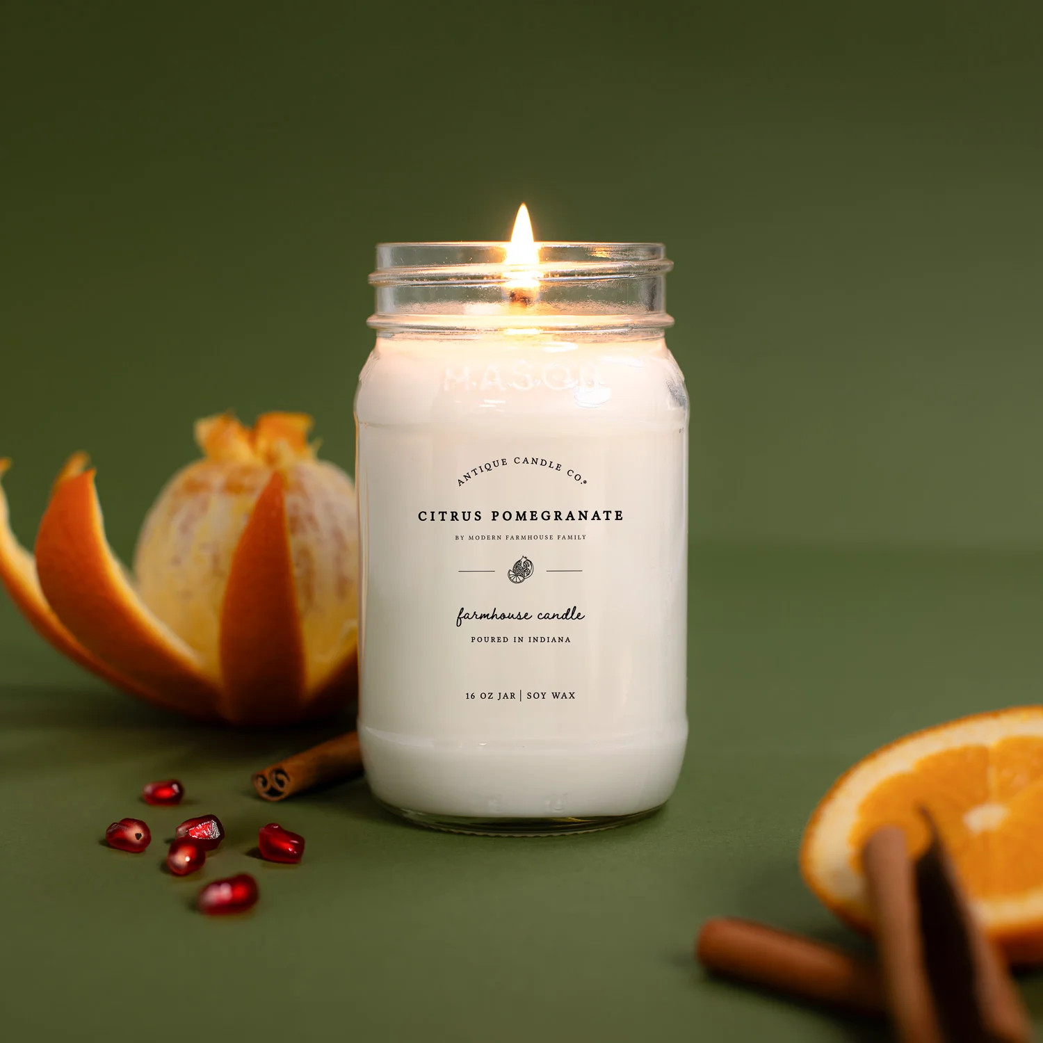 Citrus Pomegranate by Modern Farmhouse Family 16 oz candle | Antique Candle Co.