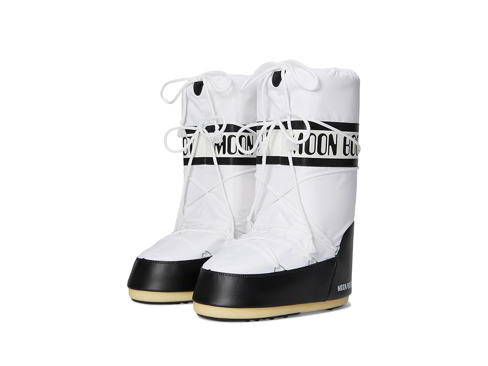 MOON BOOT Icon Nylon Boots Black/White : 45-47 (US Men's 11.5-13 - Women's 12.5-14) Medium | Zappos