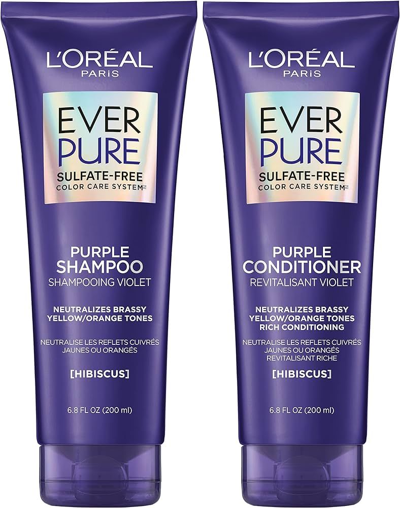 L'Oreal Paris Sulfate Free Purple Shampoo and Conditioner Set for blonde hair, EverPure 1 kit | Amazon (US)