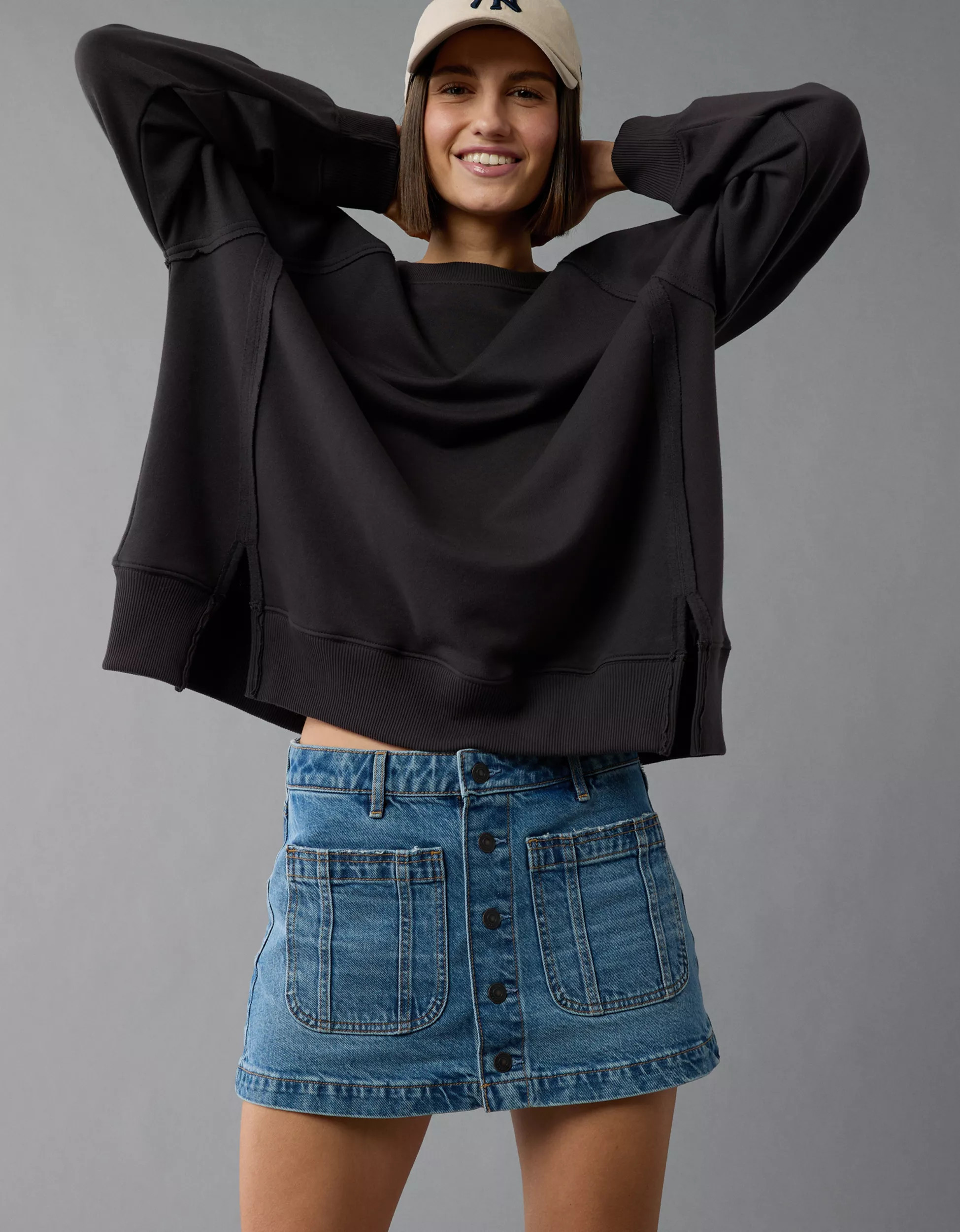 AE Big Hug Crew Neck Sweatshirt | American Eagle Outfitters (US & CA)