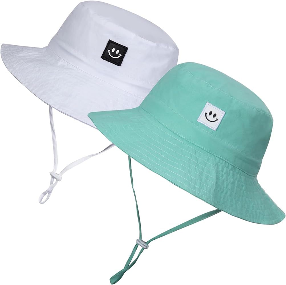 MaxNova Baby Sun Hat Smile Face UPF 50+ Sun Protection Toddler Bucket Hat for Boys Girls 0-5T | Amazon (US)