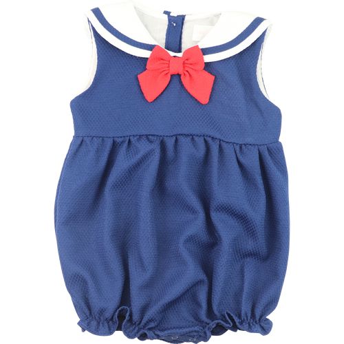 Navy Honeycomb Sailor Bow Bubble | Cecil and Lou