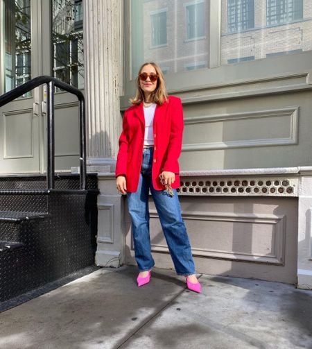How to Style Your Bright Red Blazer 🩷

#LTKfindsunder100 #LTKHoliday #LTKstyletip