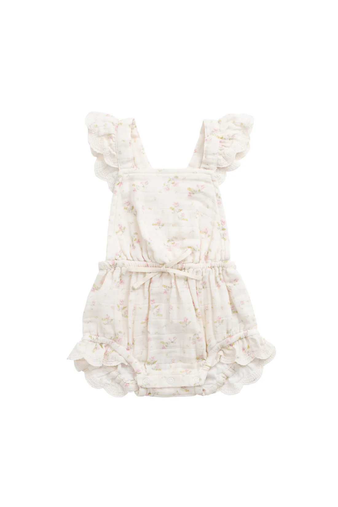 Organic Cotton Muslin Luciana Playsuit - Emelia Pink | Jamie Kay