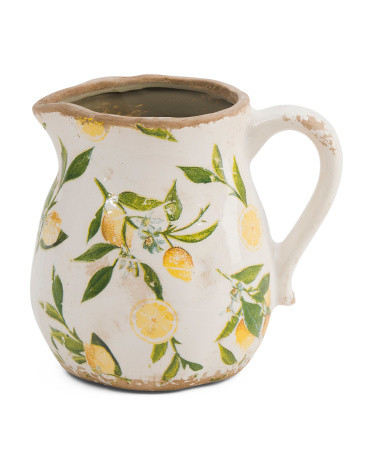 Lemon Pattern Decorative Pitcher Vase | Home | Marshalls | Marshalls