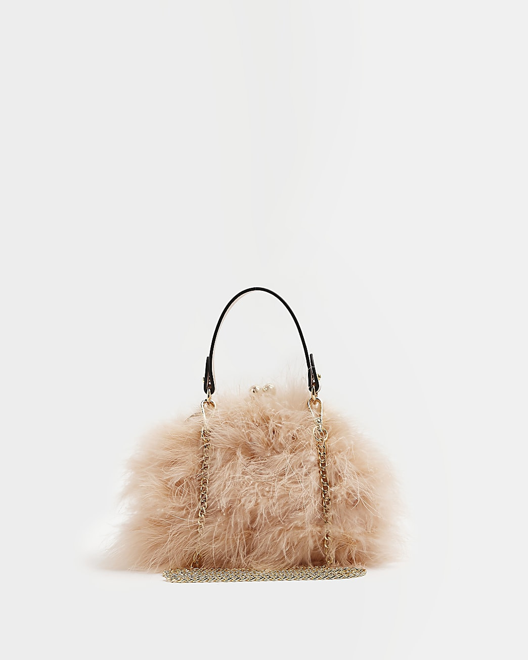 River Island Womens Pink feather chain cross body bag | River Island (US)