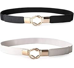 Lady Skinny Leather Belt Elastic Waist Retro Interlock Belt Buckle Dress Vintage by JASGOOD, Fits... | Amazon (CA)