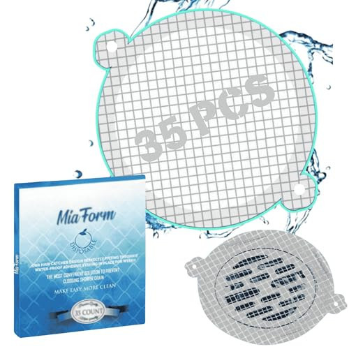 Hair Catcher Shower Drain Disposable Mesh Stickers, 35 Pack | Amazon (US)