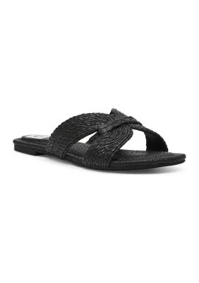 DV Dolce Vita Women's Geeya Woven Flat Sandals, Black, 8.5M | Belk