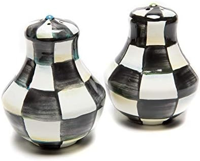 MacKenzie-Childs Courtly Check Salt and Pepper Shakers, Enamel Shaker Set | Amazon (US)