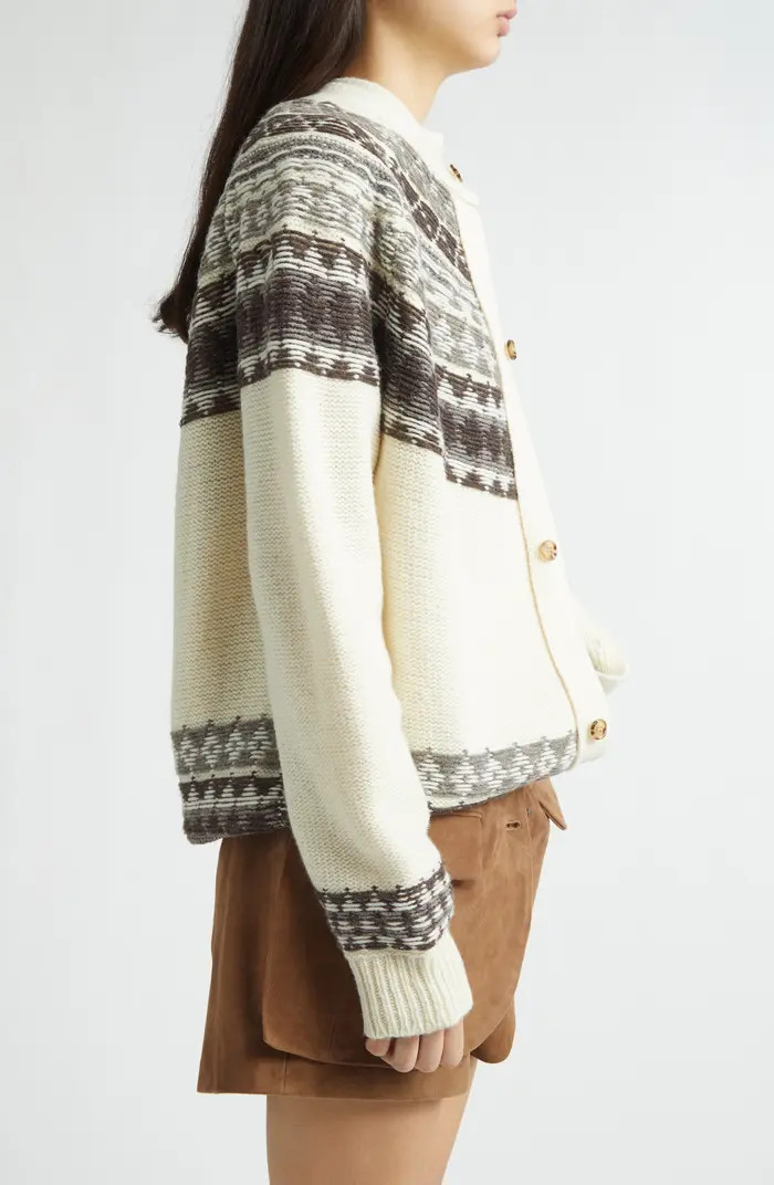 Fold-Up Fair Isle Wool Blend Cardigan | Nordstrom
