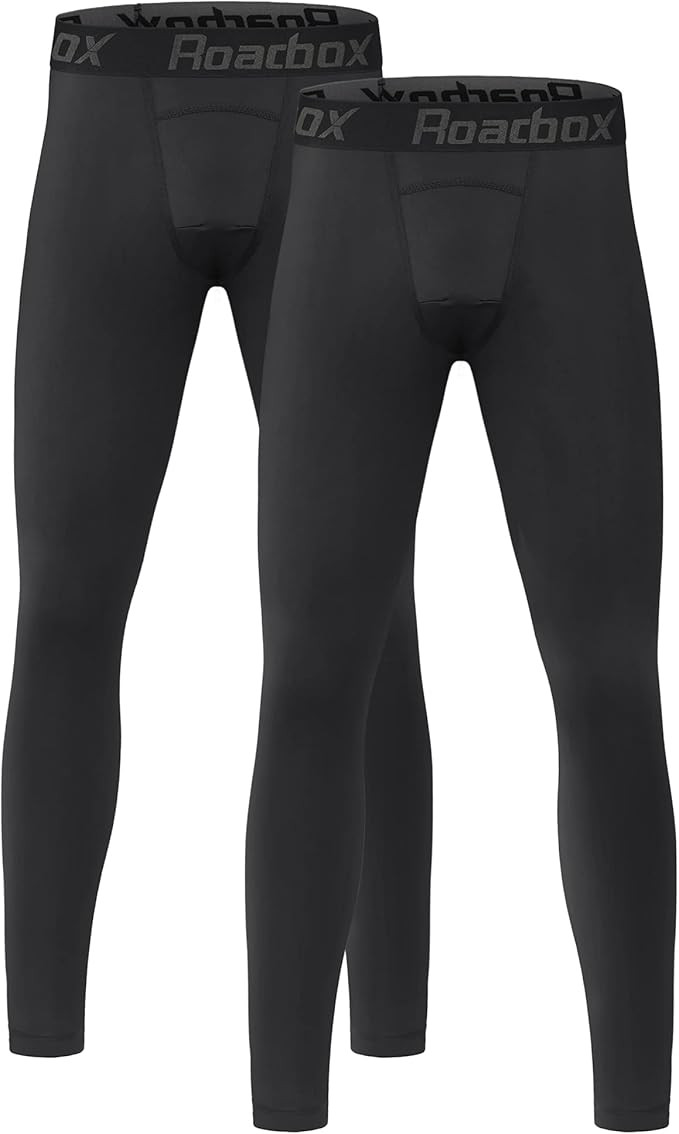 Roadbox 2 Pack Boys Compression Pants Base Layer Underwear Youth Quick Dry Spandex Tights Legging... | Amazon (US)