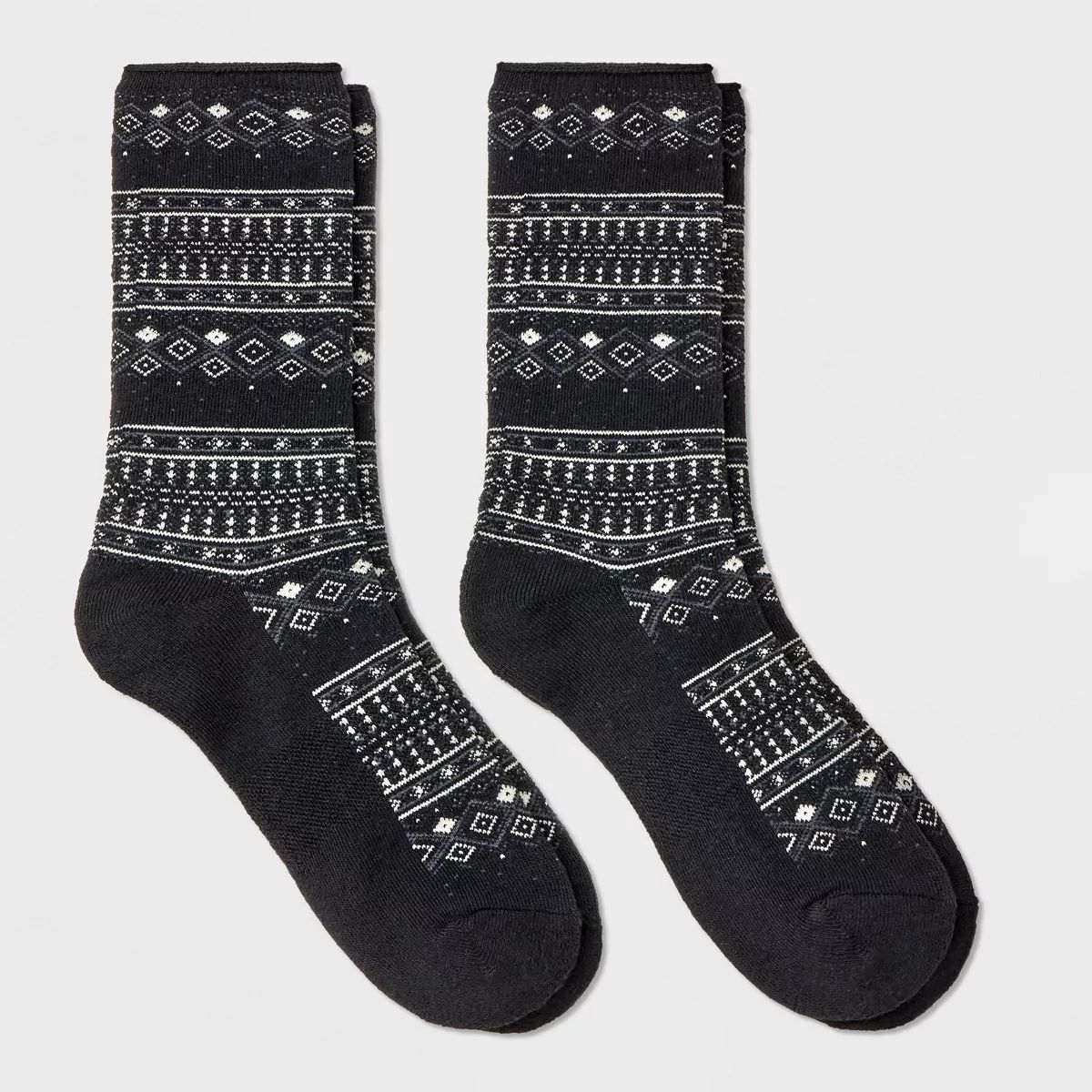 Women's 2pk Heavyweight Cushioned Fair Isle Crew Socks - All in Motion™ 4-10 | Target