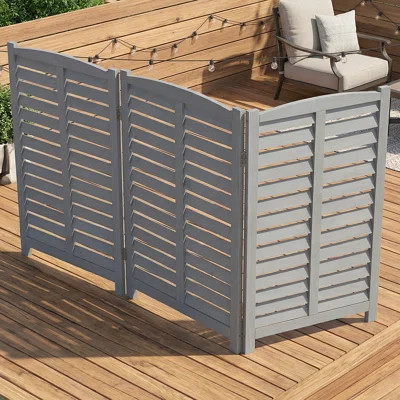 3-Panel Wooden Privacy Fence For Outdoor Spaces - Ideal For AC Units & Garden Decor | Wayfair North America
