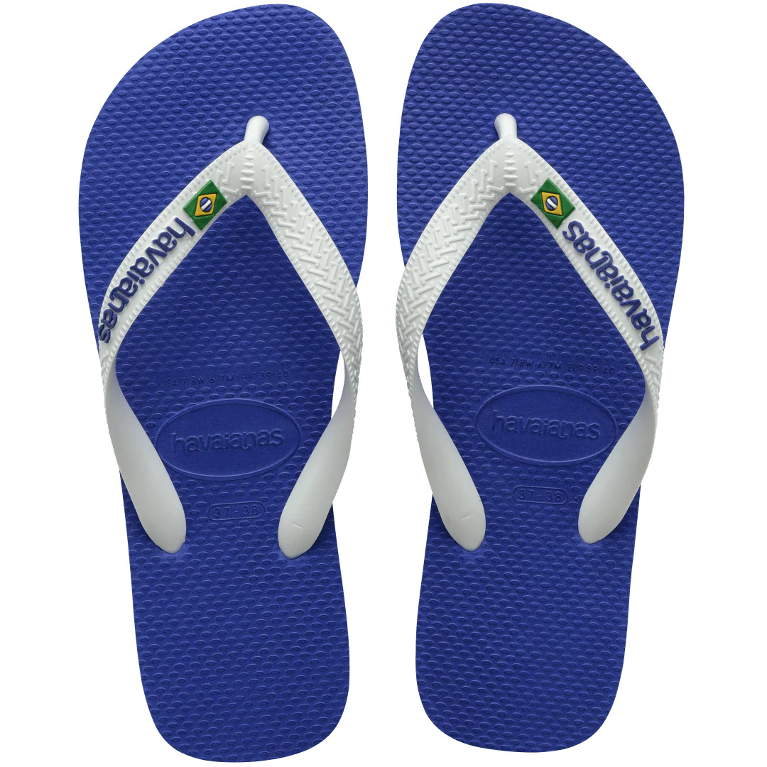 Women's Brazil Logo Flip Flops Marine Blue | Havaianas | Havaianas