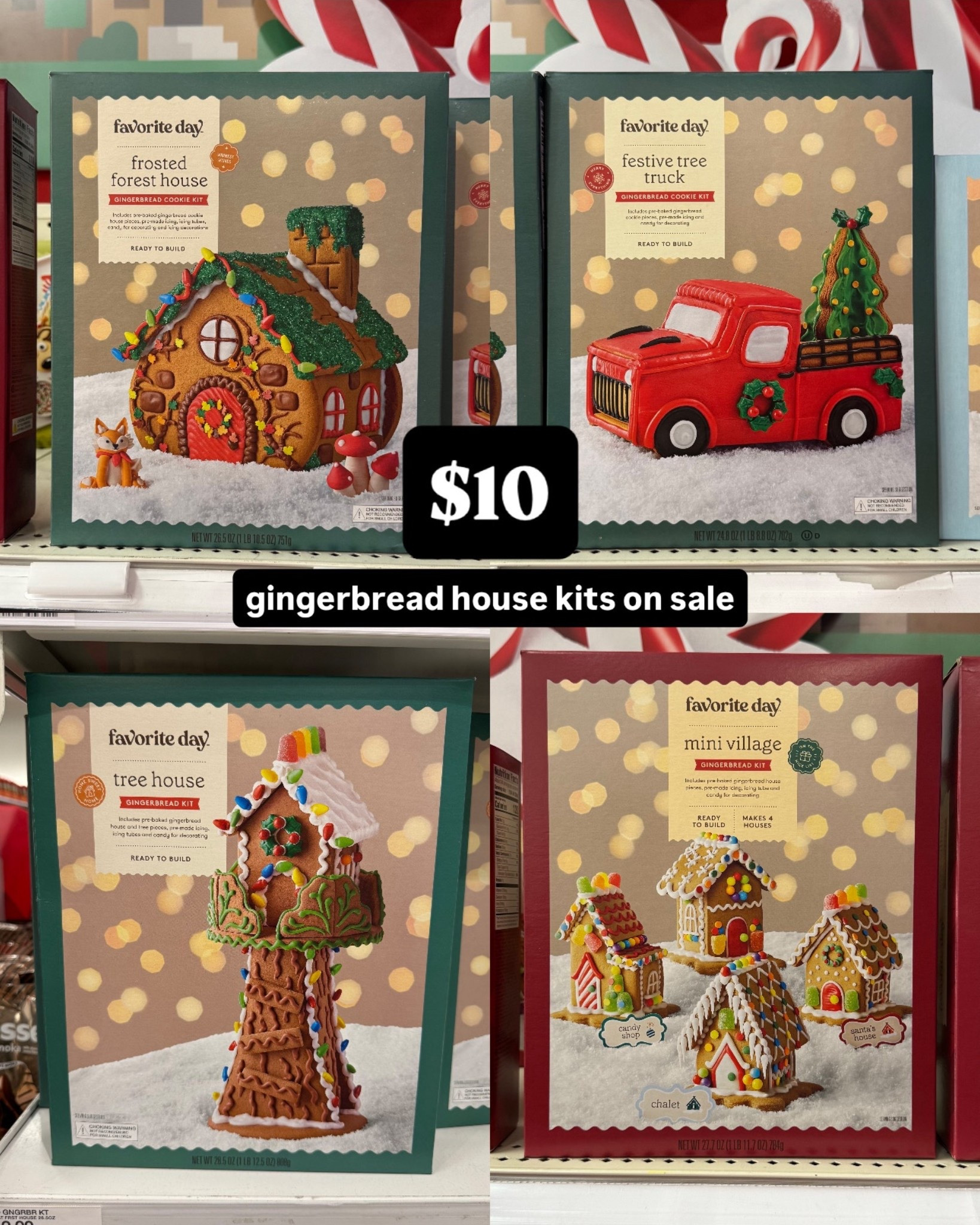 $10 favorite day gingerbread house kits at target! originally $12. 

#LTKHoliday #LTKSeasonal #LTKSaleAlert