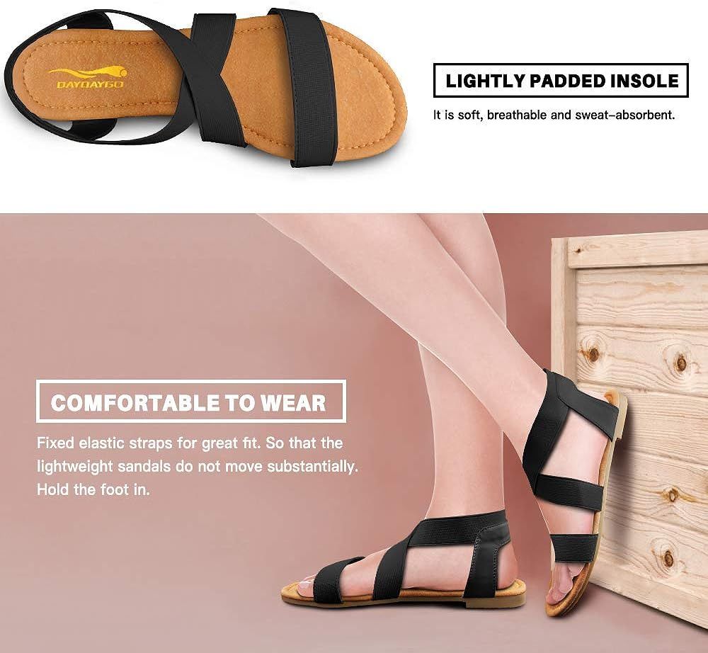 DAYDAYGO Women's Elastic Flat Sandals | Amazon (US)