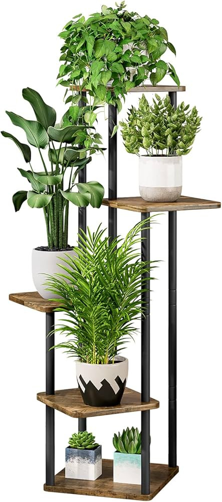 Plant Stand 5 Tier Indoor Metal Flower Shelf for Multiple Plants Corner Tall Flower Holders for P... | Amazon (US)