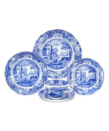 Blue Italian Five-Piece Place Setting Set | Zulily