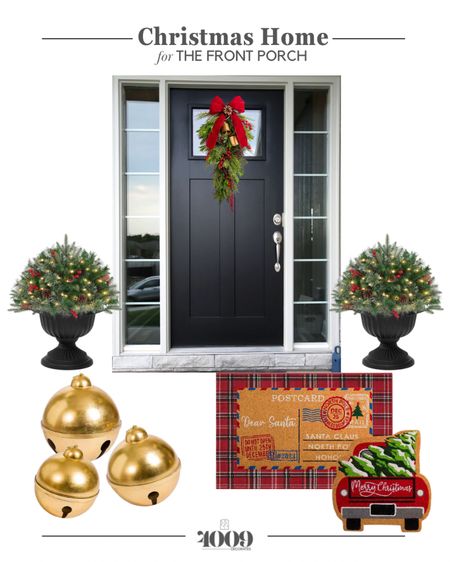 Front porch ideas & inspiration for Christmas 

Giant jingle bells, door mats, urn filler, urn, door swag, plaid rug

#LTKHoliday #LTKSeasonal #LTKhome